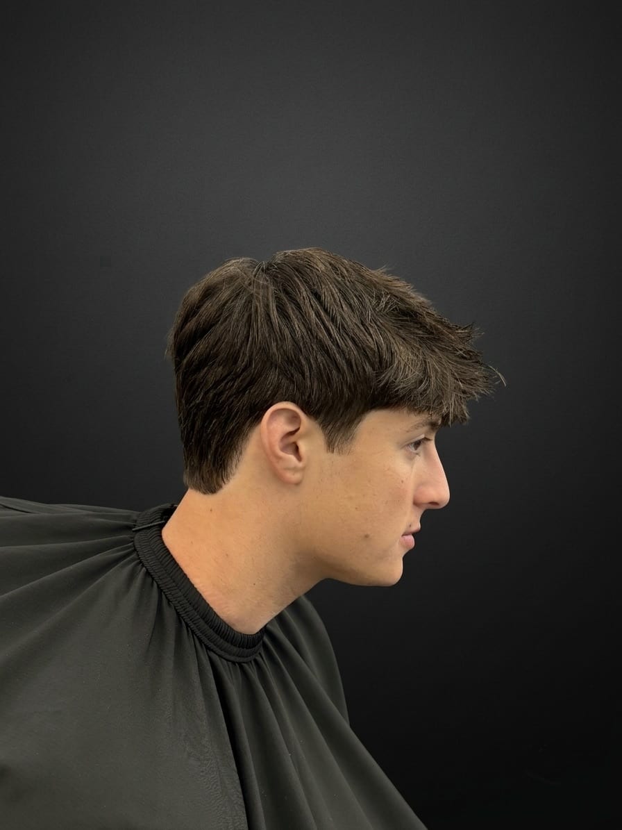 Textured crop — fringe — scissor cut — Juan Zapata, barber in Davie, FL